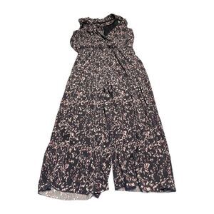 Xhilaration Jumpsuit Junior Girl Small Black Floral Tie Knot Sleeveless Wide-Leg